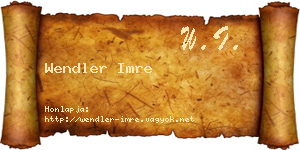 Wendler Imre névjegykártya